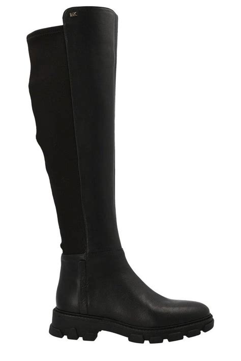 michael kors ridley knee high black flat boots|ridley leather combat boot.